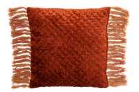 Cushion Shiny Embossed+Fringes