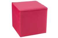 Hocker Kubus Velours Hell Rosa