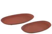 Set De 2 Plateaux Oval Fer Rouille