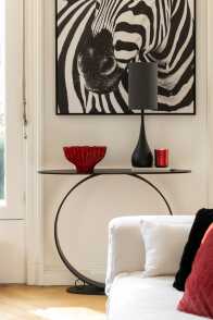 Console Cercle Fer Noir