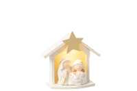 Creche Led Porcelaine Blanc/Or