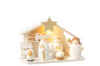 Creche Led Porcelaine Blanc/Or