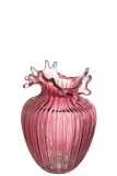 Vase Flower Lines Glass Dark Rose