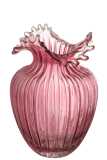 Vase Flower Lines Glass Dark Rose