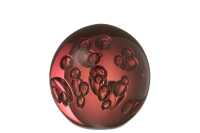 Paperweight Bubbles Glass Burgundy