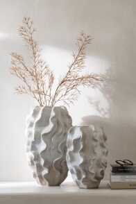 Vase Abstract Waves Clay Beige