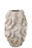 Vase Abstrait Vagues Argile Beige