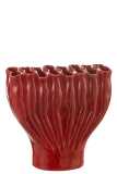 Vase Multi Tube Wide Porcelain Red