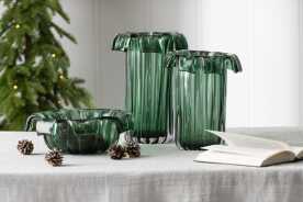 Vase Retro Glass Green Small