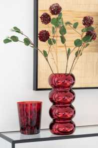 Vase Caterpillar Glass Dark Red