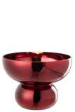 Bowl Rounded Foot Glass Dark Red