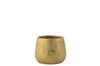 Flowerpot Round Ceramic Gold Small