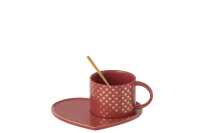 Tazza + Piattino + Cucchiaio Cuore