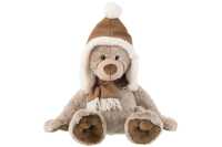 Bear+Hat Plush Polyester Brown