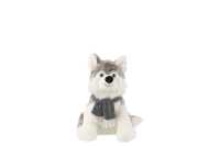 Husky+Scarf Plush Polyester Grey