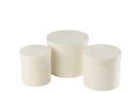 Set Of 3 Box Round Velvet Paper