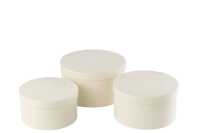 Set Of 3 Box Round Flat Velvet