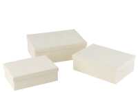 Set Of 3 Box Rectangle Velvet