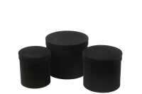 Set Of 3 Box Round Velvet Paper