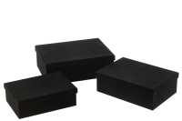 Set Of 3 Box Rectangle Velvet