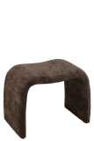 Stool N Shape Textile Dark Brown