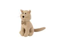 Door Stop Cat+Bow Tie Bouclé Beige