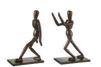 Set Of 2 Bookend Model Men Resin