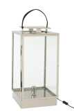 Lantern Lamp Metal/Glass Silver