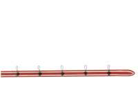 Kapstok Ski 5 Haken Hout Rood/Wit