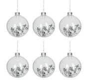 Doos Van 6 Kerstbal Rond Deco