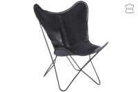 Chaise Lounge Cuir/Metal Noir 