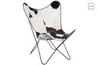 Chaise Lounge Peau De Vache/Metal