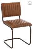 Sedia Moderno Pelle/Metallo Cognac