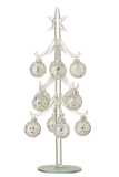 Tree White Baubles Stars Glass