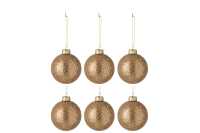 Box Of 6 Christmas Baubles Stars