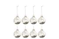 Box Of 8 Christmas Baubles Heart