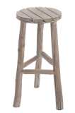 Stool Round Wood White Wash M