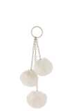 Keychain 3 Balls Textile White