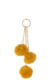 Porte-Clefs 3 Boules Textile Ocre