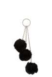 Porte-Clefs 3 Boules Textile Noir