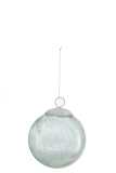 Kerstbal Glas Crackle Mint Medium