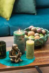 Cylinder Candle Dark Green L -52h