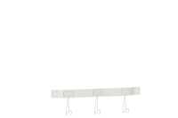 Coat Rack 3 Hooks Metal White