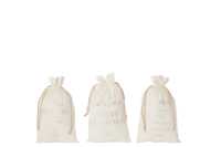 Sac Noel Anglais Velours Blanc