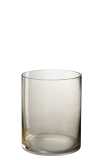 Bougeoir Wls Rond Verre Beige