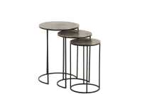 Set Of 3 Side Tables Round