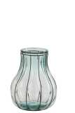 Vase Fusion Glas/Metall Blau Small