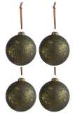 Box Of 4 Christmas Baubles Glass