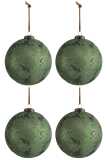 Doos Van 4 Kerstballen Glas Antiek