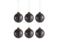 Doos Van 6 Kerstbal Glas Antiek